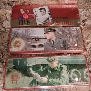 Elvis Presley Collectible Tin Set.Elvis collectibles Un opened chocolates.